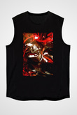 Bleach Baskılı Unisex Siyah Kolsuz Tişört - Tshirt