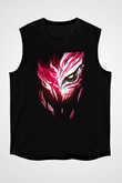 Bleach Baskılı Unisex Siyah Kolsuz Tişört - Tshirt