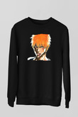 Bleach Baskılı Unisex Siyah Sweatshirt