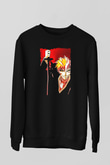 Bleach Baskılı Unisex Siyah Sweatshirt