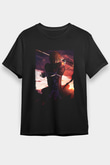 Bleach Baskılı Unisex Siyah Tişört - Tshirt