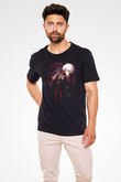 Bleach Baskılı Unisex Siyah Tişört - Tshirt