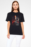 Bleach Baskılı Unisex Siyah Tişört - Tshirt