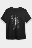 Bleach Baskılı Unisex Siyah Tişört - Tshirt