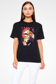 Bleach Baskılı Unisex Siyah Tişört - Tshirt