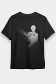 Bleach Baskılı Unisex Siyah Tişört - Tshirt