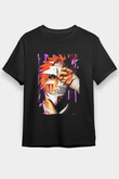 Bleach Baskılı Unisex Siyah Tişört - Tshirt