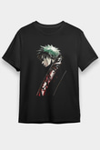 Bleach Baskılı Unisex Siyah Tişört - Tshirt