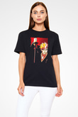 Bleach Baskılı Unisex Siyah Tişört - Tshirt