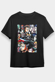 Bleach Baskılı Unisex Siyah Tişört - Tshirt