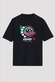 Blink-182 Baskılı Unisex Siyah Oversize Tişört