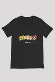 Blink-182 Baskılı Unisex Siyah V Yaka Tişört