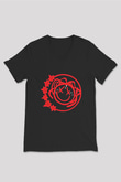 Blink-182 Baskılı Unisex Siyah V Yaka Tişört