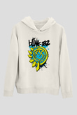 Blink 182 Beyaz Unisex Kapşonlu Sweatshirt