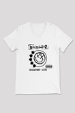 Blink 182 Beyaz Unisex V Yaka Tişört T-Shirt