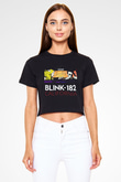 Blink 182 Siyah Crop Top Tişört