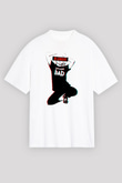 Blondie - Debbie Harry Baskılı Beyaz Unisex Oversize Tişört - Tshirt