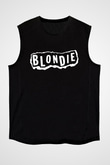 Blondie - Debbie Harry Baskılı Unisex Siyah Kolsuz Tişört - Tshirt