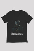Bloodborne Siyah Unisex V Yaka Tişört T-Shirt