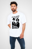 Blue Brothers Beyaz Unisex Oversize Tişört