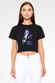 Blue Murder Siyah  Crop Top Tişört
