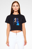 Blue Murder Siyah Crop Top Tişört
