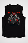 Blue Oyster Cult Baskılı Unisex Siyah Kolsuz Tişört - Tshirt