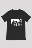 Blue Oyster Cult Baskılı Unisex Siyah V Yaka Tişört - Tshirt