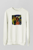 Blur Baskılı Unisex Beyaz Sweatshirt