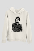 Bob Dylan Beyaz Unisex Kapşonlu Sweatshirt