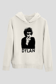 Bob Dylan Beyaz Unisex Kapşonlu Sweatshirt