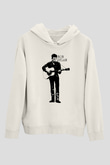 Bob Dylan Beyaz Unisex Kapüşonlu Sweatshirt