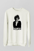 Bob Dylan Beyaz Unisex Sweatshirt