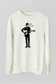 Bob Dylan Beyaz Unisex Sweatshirt