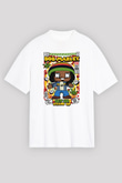 Bob Marley Baskılı Unisex Beyaz Oversize Tişört
