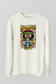 Bob Marley Baskılı Unisex Beyaz Sweatshirt