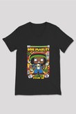 Bob Marley Baskılı Unisex Siyah V Yaka Tişört