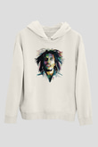 Bob Marley Beyaz Unisex Kapüşonlu Sweatshirt