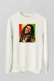 Bob Marley Beyaz Unisex Sweatshirt