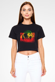 Bob Marley Siyah Crop Top Tişört