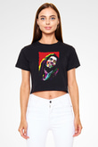 Bob Marley Siyah  Crop Top Tişört