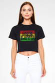 Bob Marley Siyah Crop Top Tişört