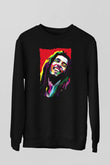 Bob Marley Siyah Unisex Sweatshirt