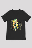 Bob Marley Siyah Unisex V Yaka Tişört T-Shirt