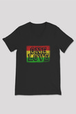 Bob Marley Siyah Unisex V Yaka Tişört T-Shirt