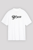 Bocce Baskılı Unisex Beyaz Oversize Tişört - Tshirt