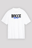 Bocce Baskılı Unisex Beyaz Oversize Tişört - Tshirt
