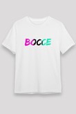 Bocce Baskılı Unisex Beyaz Tişört - Tshirt