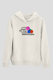 Bocce Baskılı Unisex Ekru Hoodie