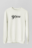Bocce Baskılı Unisex Ekru Sweatshirt